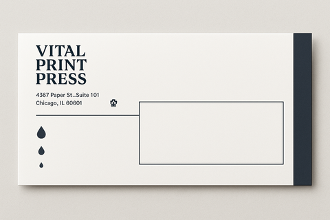 an envelope branded from a print shop