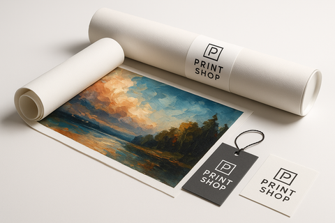 Rolled Canvas Print Branded by a real company