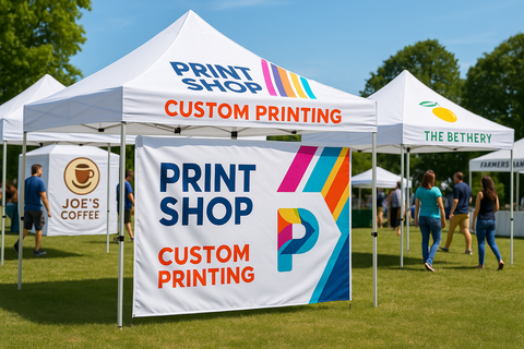 Canopy Tents branded from a local print shop