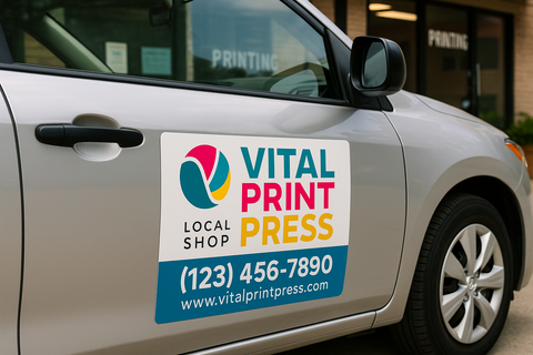Car Magnets branded from a local print shop