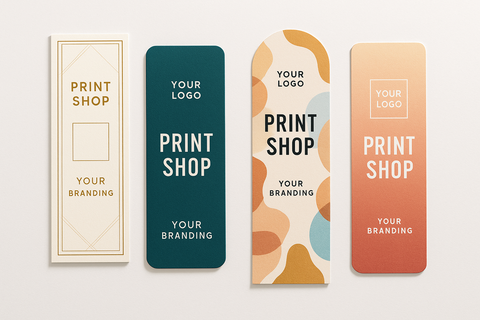 Custom branded bookmarks (no stock)