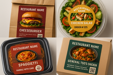 Custom Restaurant Food Labels — Takeout & Delivery