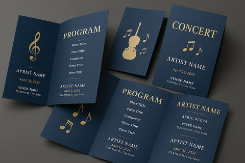 folded cards for a concert
