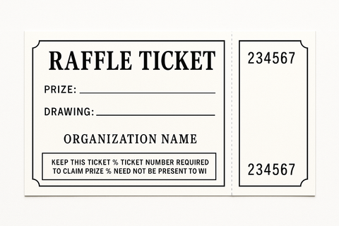 I want it to be a raffle ticket
