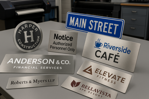 Metal Signs branded by a local print shop