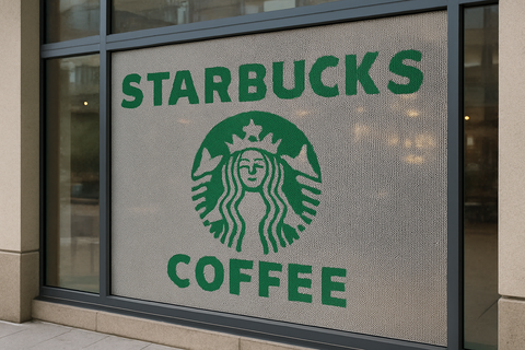 needs to be branded by a real company, ideally on a window in use