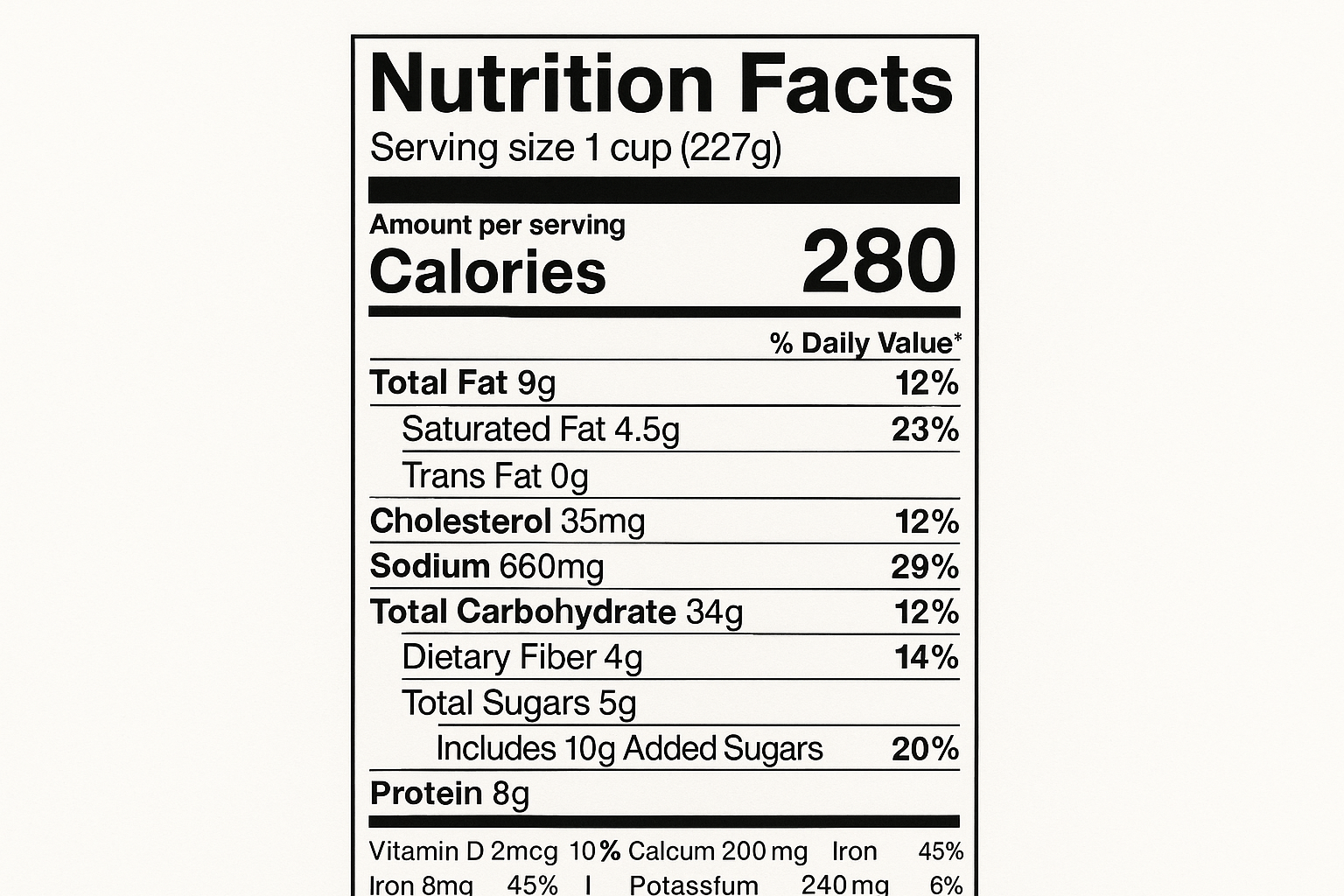 Nutrition Labels – Vital Print Press