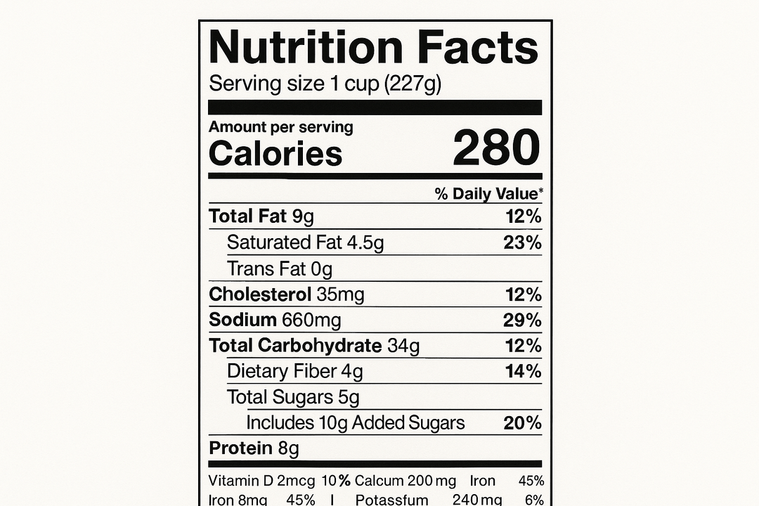 Nutrition Labels – Vital Print Press