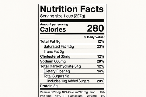 Nutrition labels