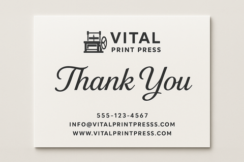 Perfect do an actual thank you card with a real company logo (no stock)