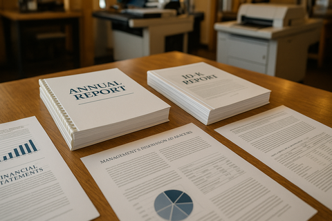 Reports (10k filing) from a local print shop