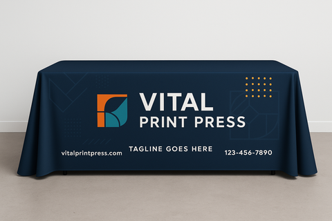 Tableclothes for a tradeshow (branded -- not generic)