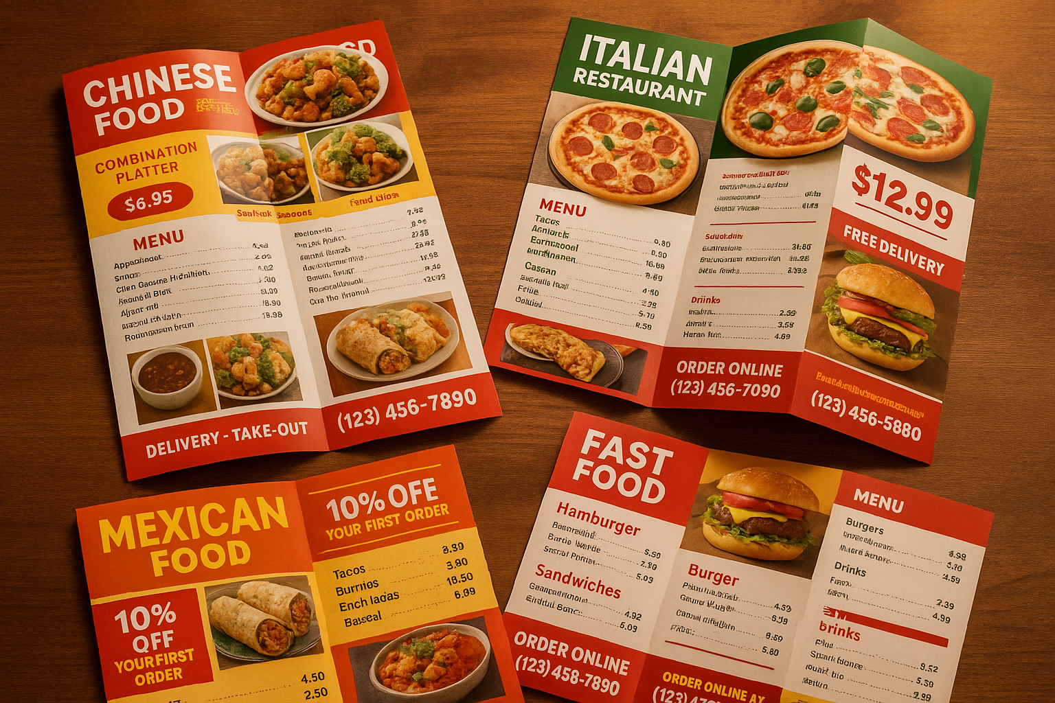 Print File Menu Take-Out Restaurant Menus — Custom Printing | Vital Print Shop – Vital ...