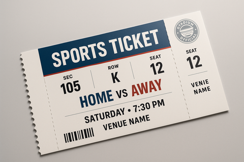ticket to a sports game