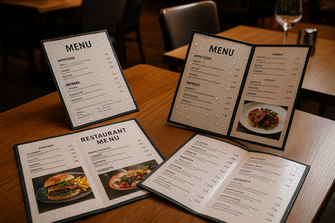 Waterproof Menus for resteraunts